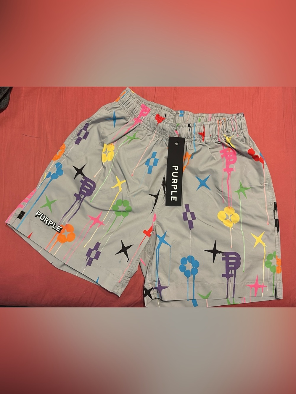 Purple Brand Men’s Graphic Swim Shorts - Multicolor Print